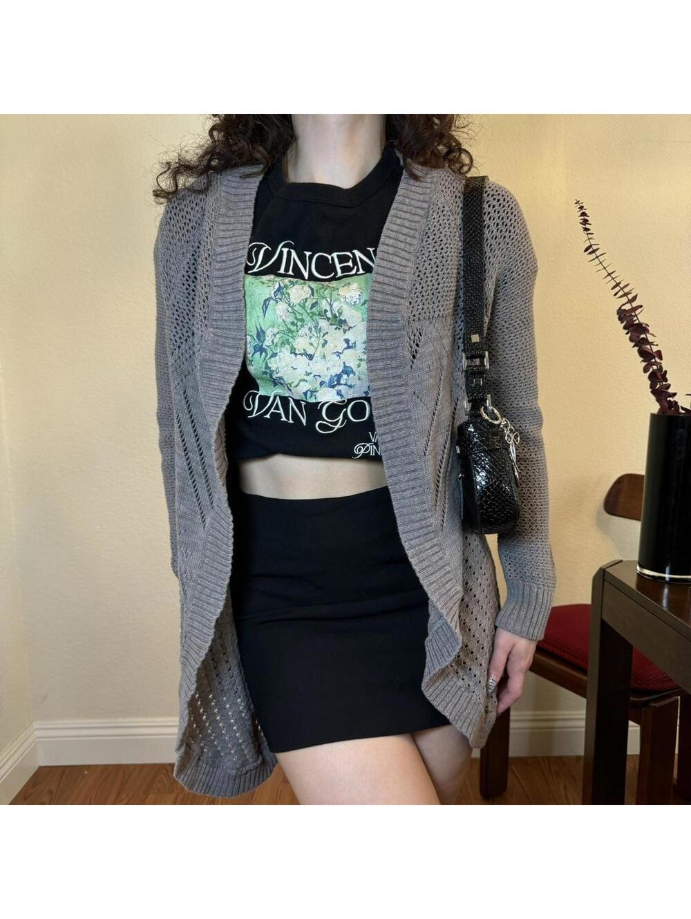 Roxy cozy grey knit cardigan
